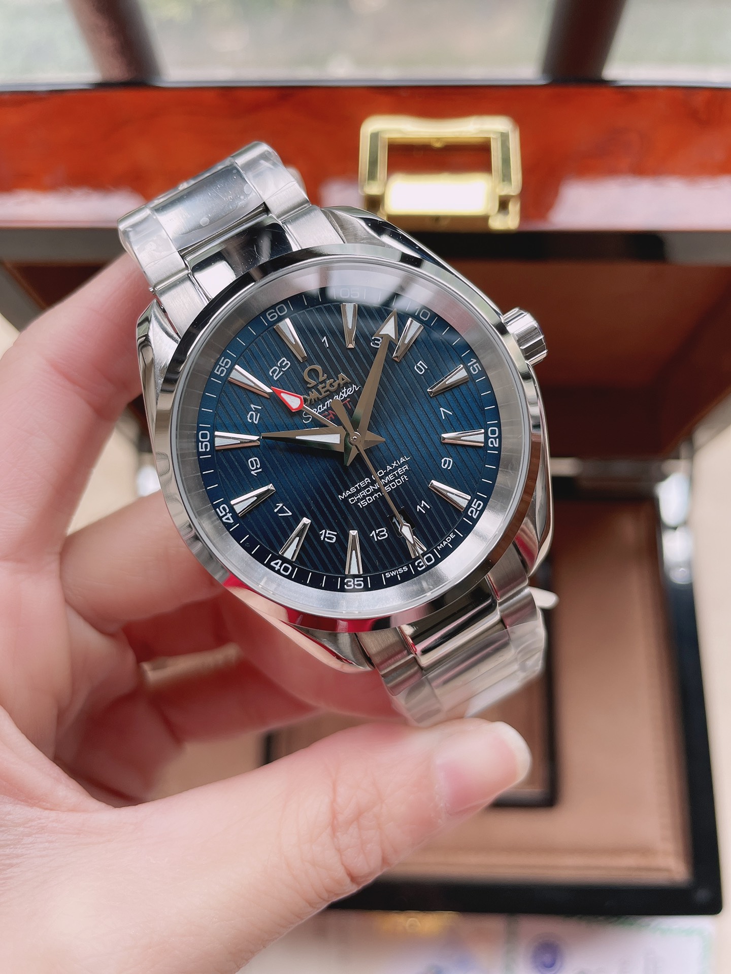 💰300 OMEGA-欧米茄 SEAMASTER海马系列 AQUA TEERA 150米150m腕表直径41毫米。316L精钢 原版字面立体时丁 原装表扣 透视全自动机械机芯。