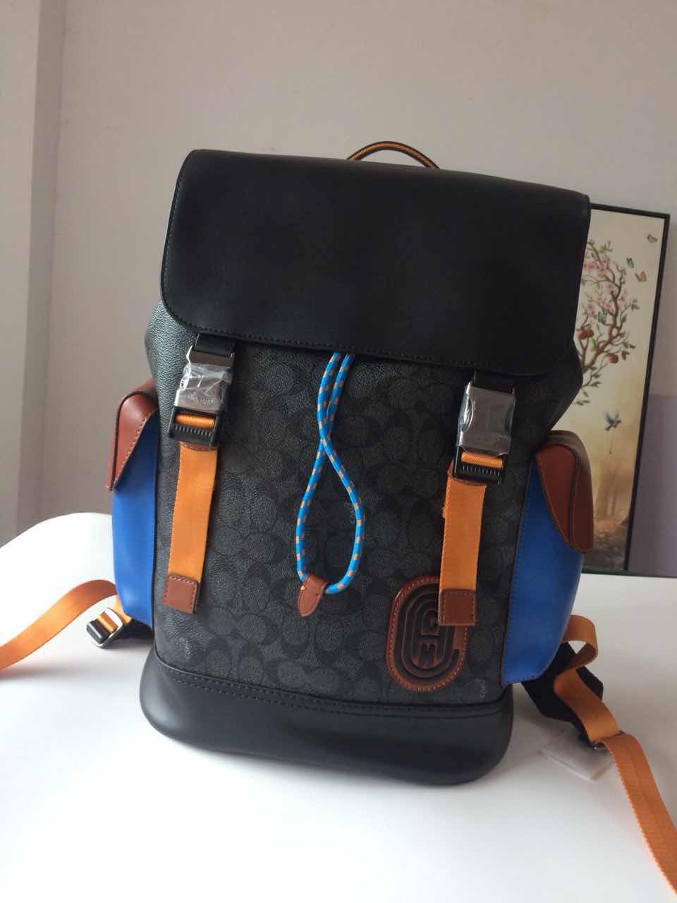 Coach COACH蔻驰5091/89080/961/79036/69291/40344 黑色 男士老花帆布双肩背包男士双肩包