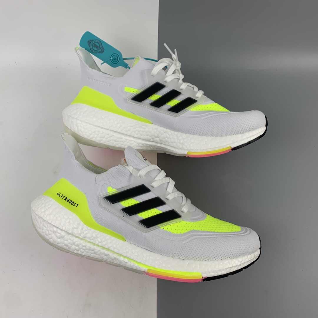 200 Adidas UltraBoost 21 加厚爆米花袜套式针织鞋面休闲运动慢跑鞋 FY0377