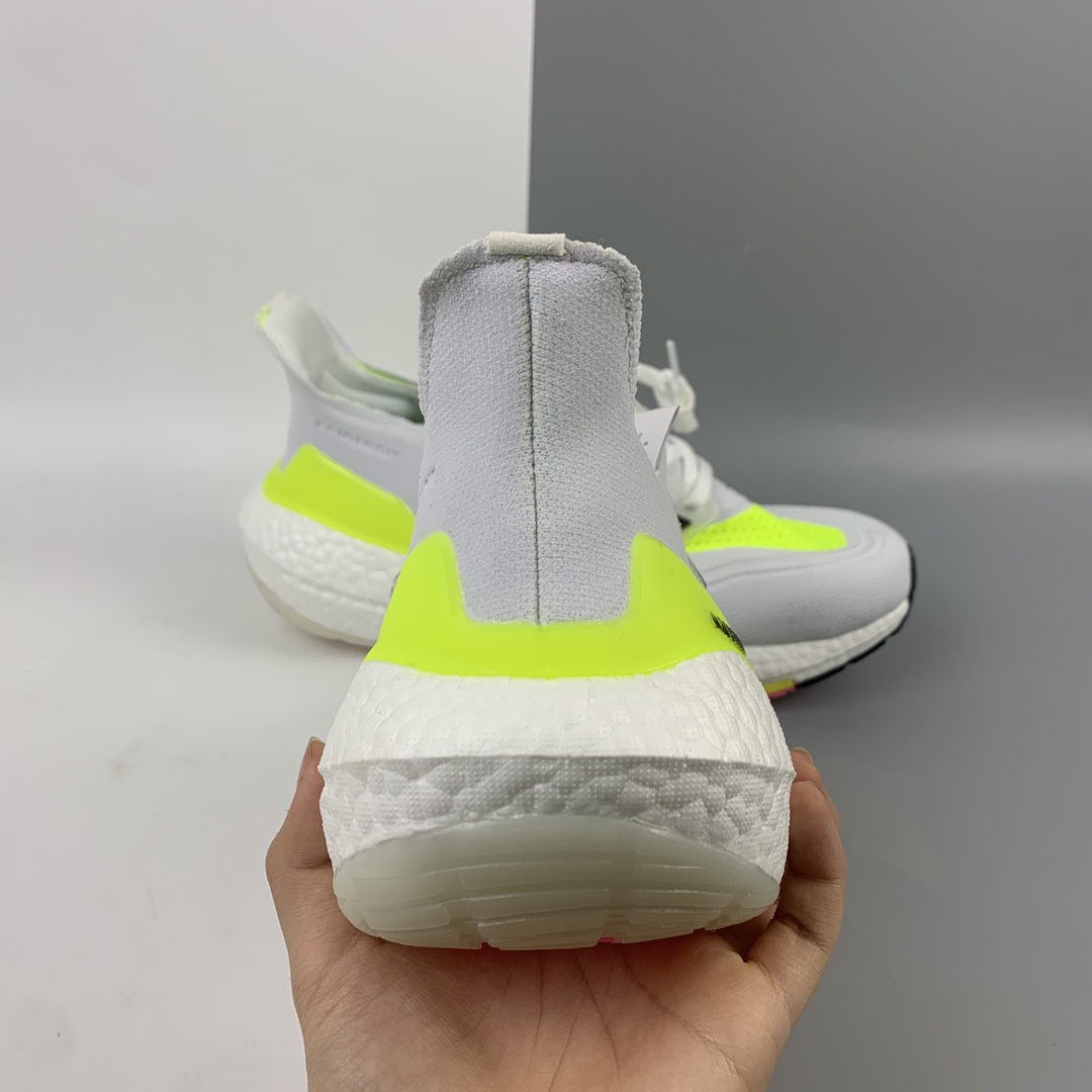 200 Adidas UltraBoost 21 加厚爆米花袜套式针织鞋面休闲运动慢跑鞋 FY0377