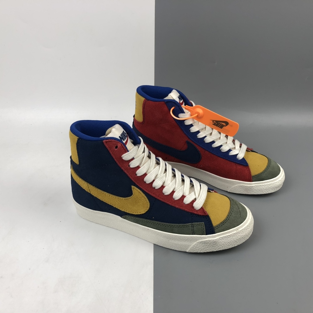 200 Nk Blazer Mid'77 Vnyg We Suede 拼接鸳鸯高帮休闲板鞋 DC9179-476