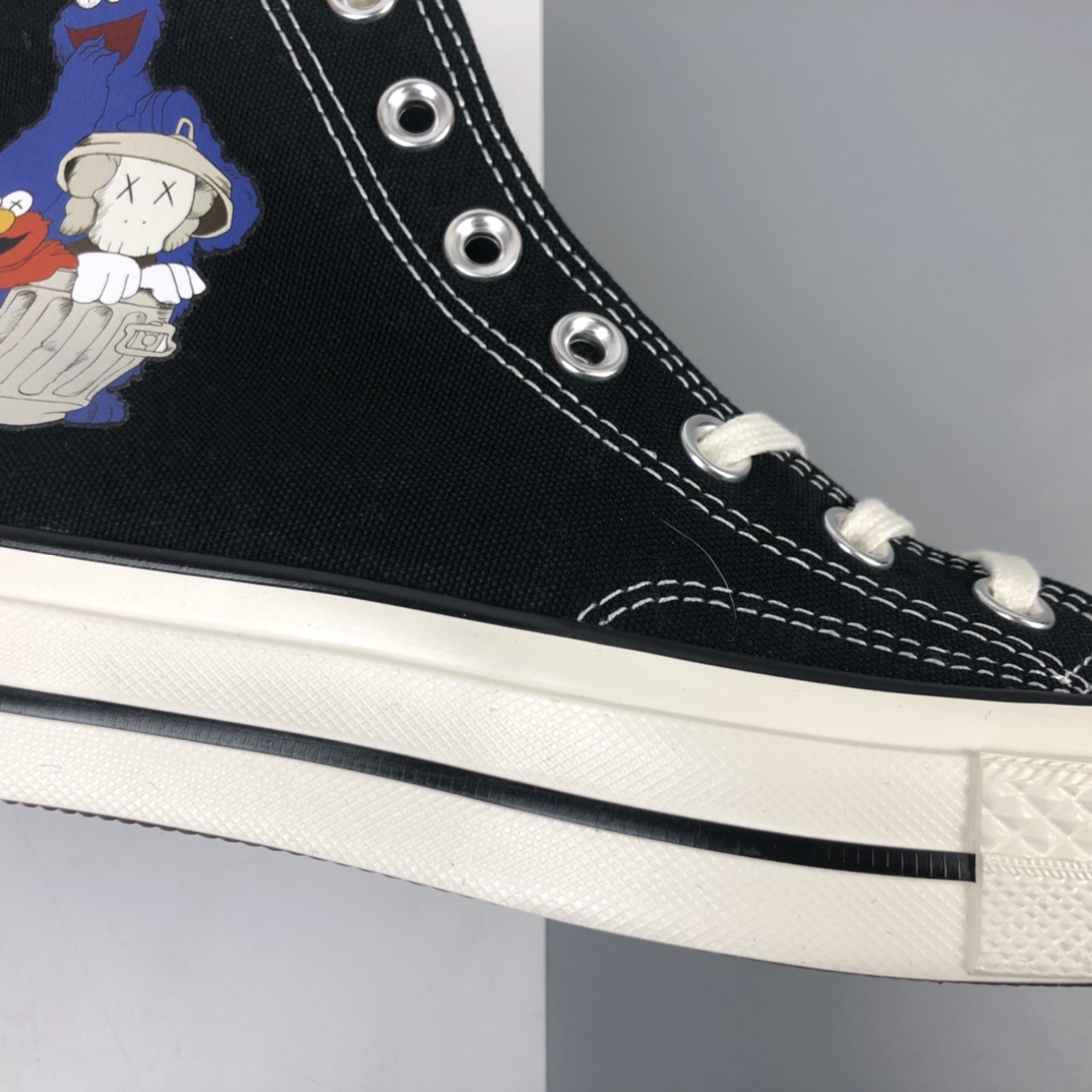 130 Converse 芝麻街卡通联名涂鸦限定款三星标帆布鞋 162050C