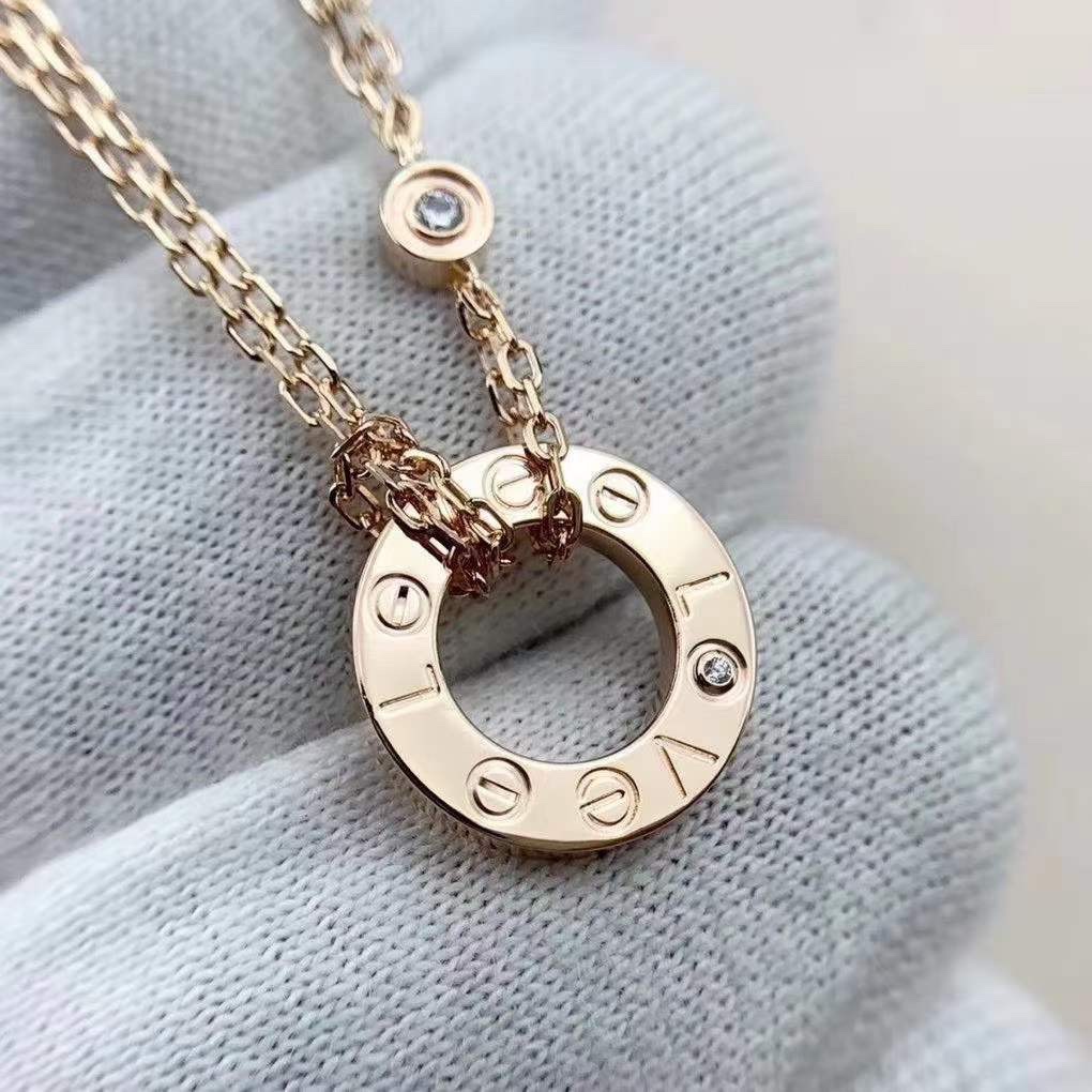 Cartier Cartier 卡家 玫瑰金Love圆饼锁骨项链