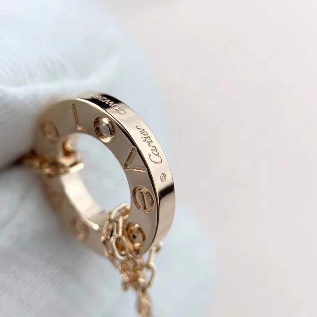 Cartier Cartier 卡家 玫瑰金Love圆饼锁骨项链