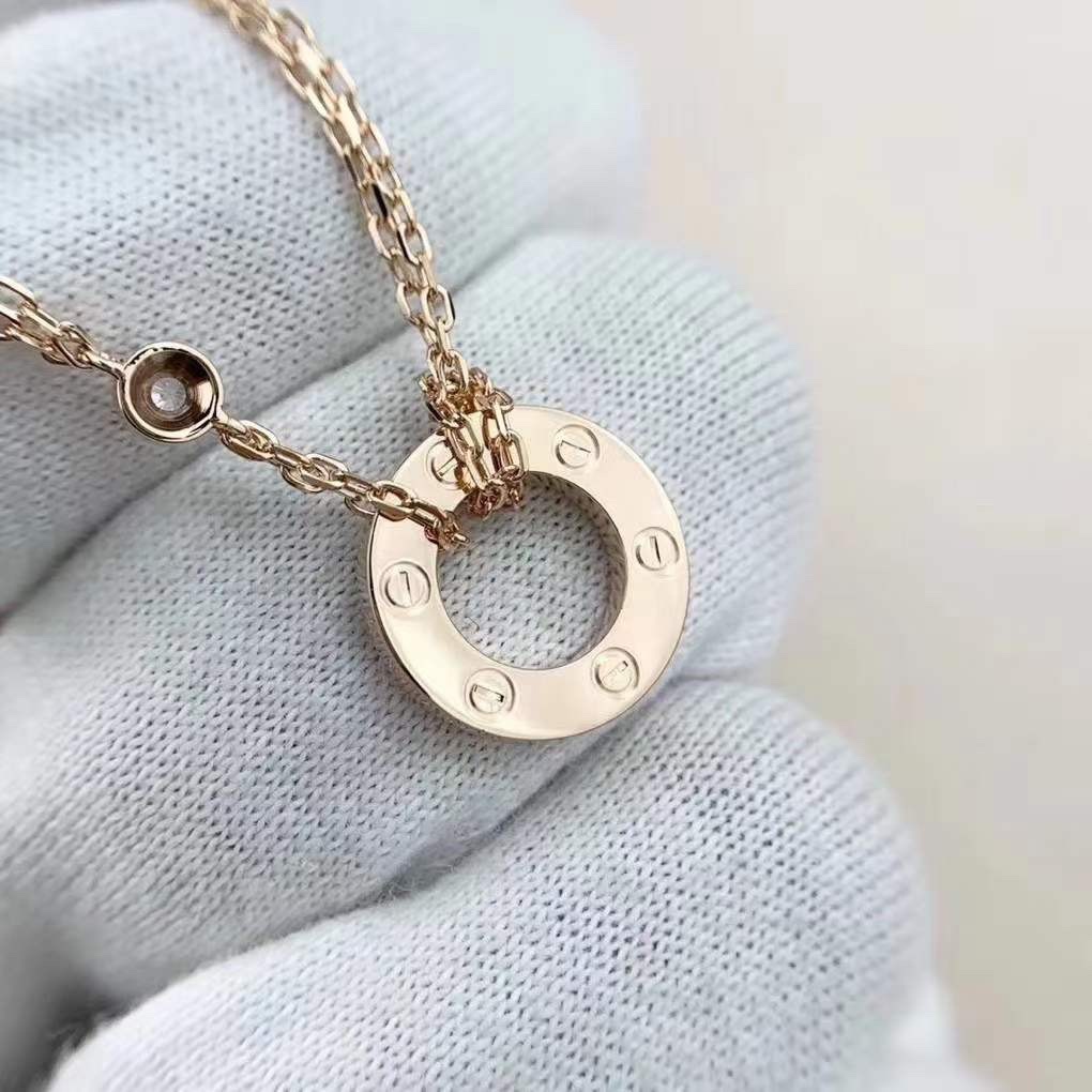 Cartier Cartier 卡家 玫瑰金Love圆饼锁骨项链