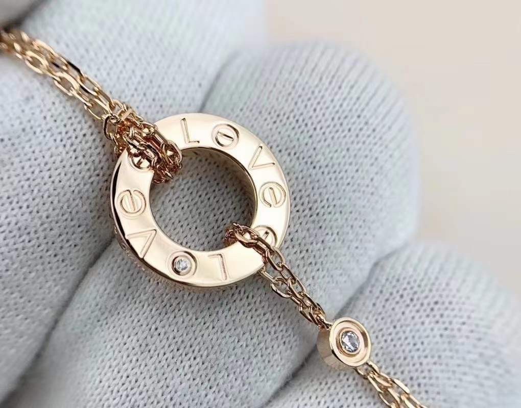 Cartier Cartier 卡家 玫瑰金Love圆饼锁骨项链