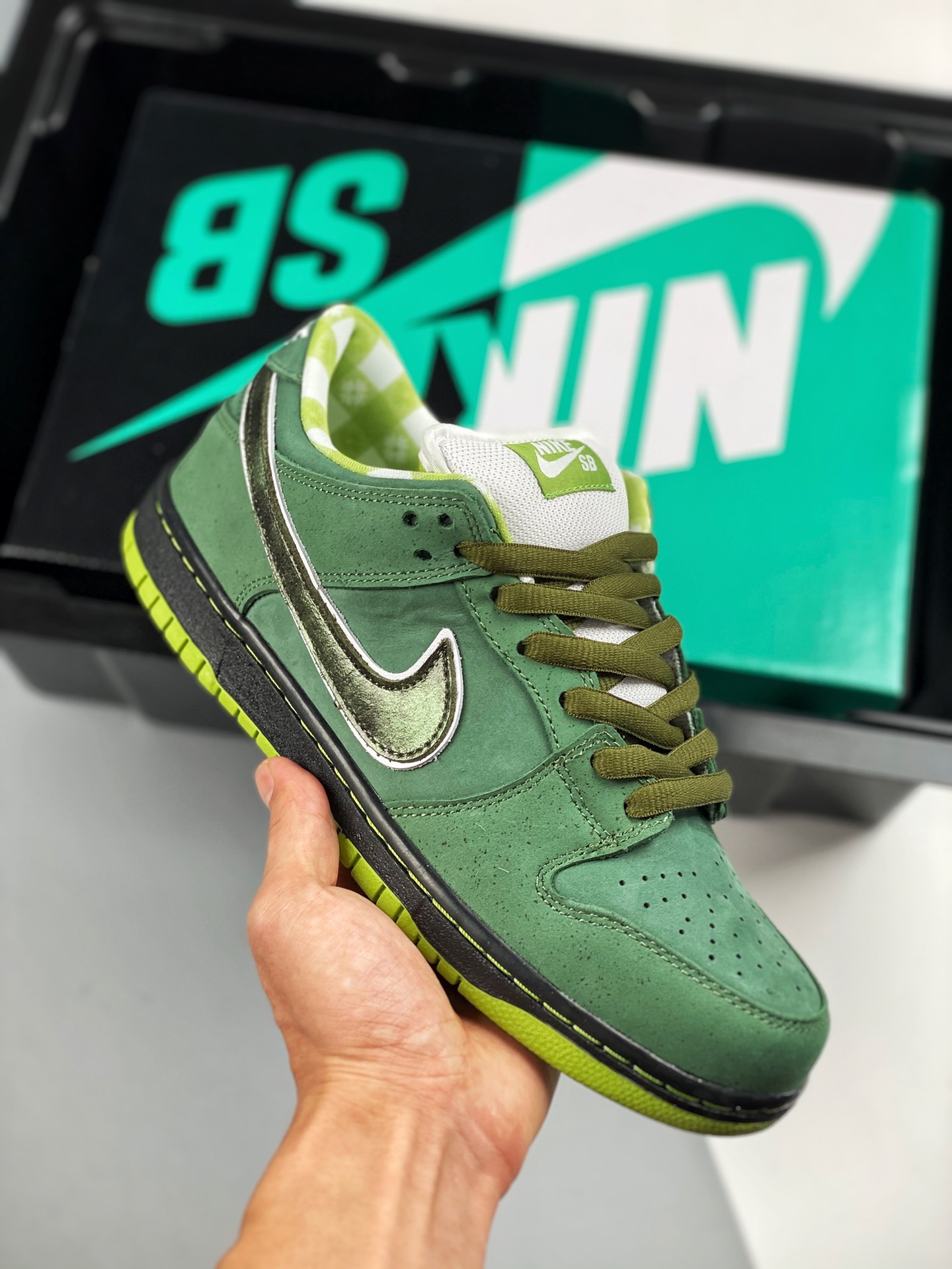 NK SB Dunk Low Concepts Green Lopster línea de producción original pura, color de edición conjunta de langosta verde, d…
