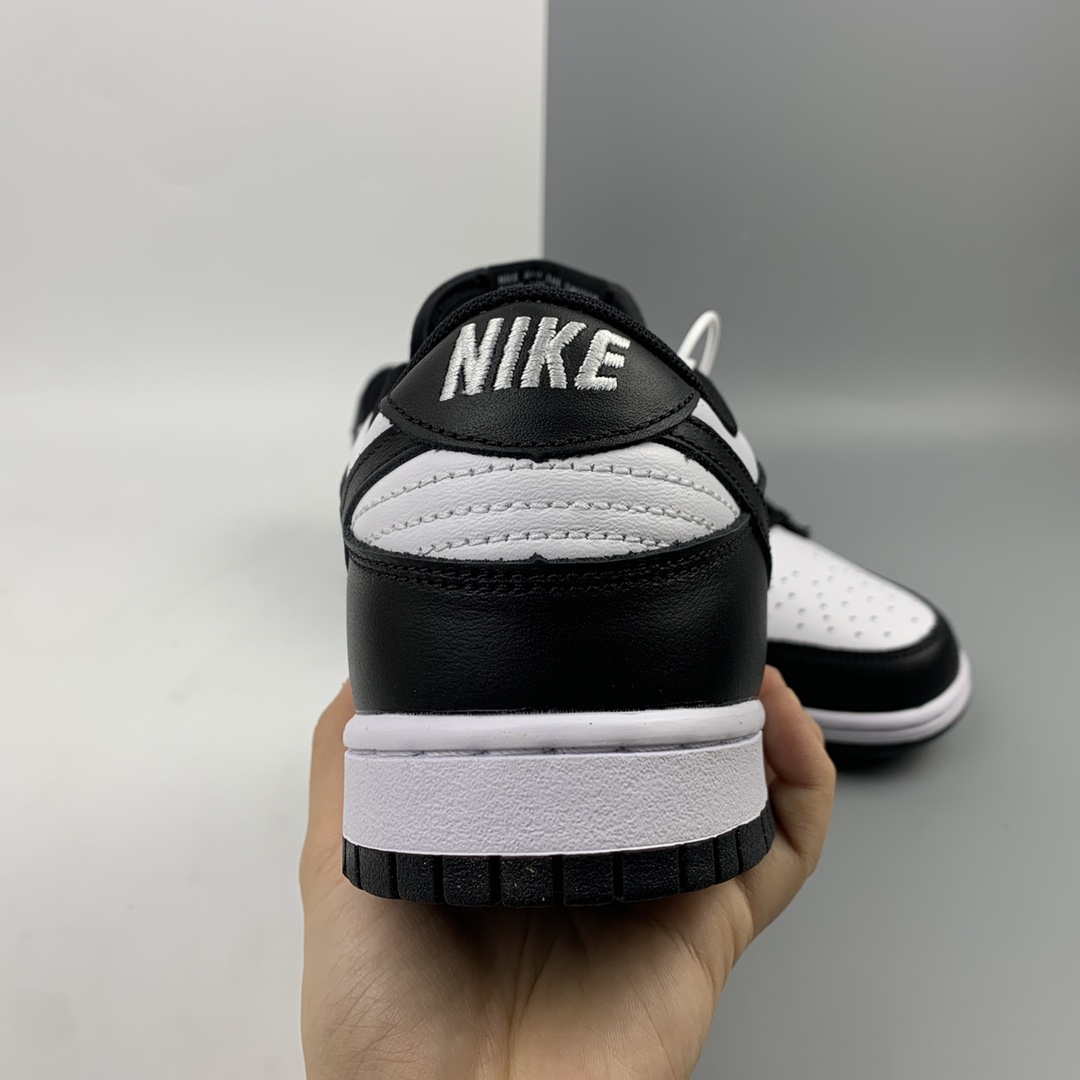 300 NK SB Dunk Low 黑白熊猫头层休闲板鞋 DD1391-100