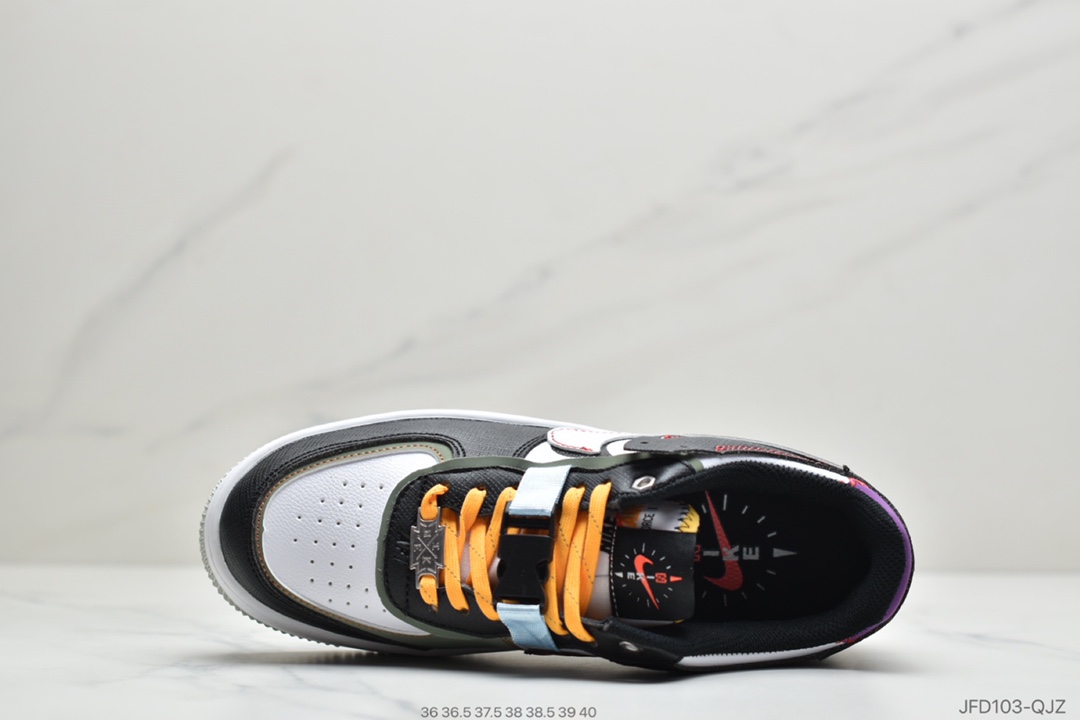 180 公司级耐克Nike Air Force 1 Shadow 轻量增高低帮百搭板鞋”拼接马卡龙”  DC2542-001