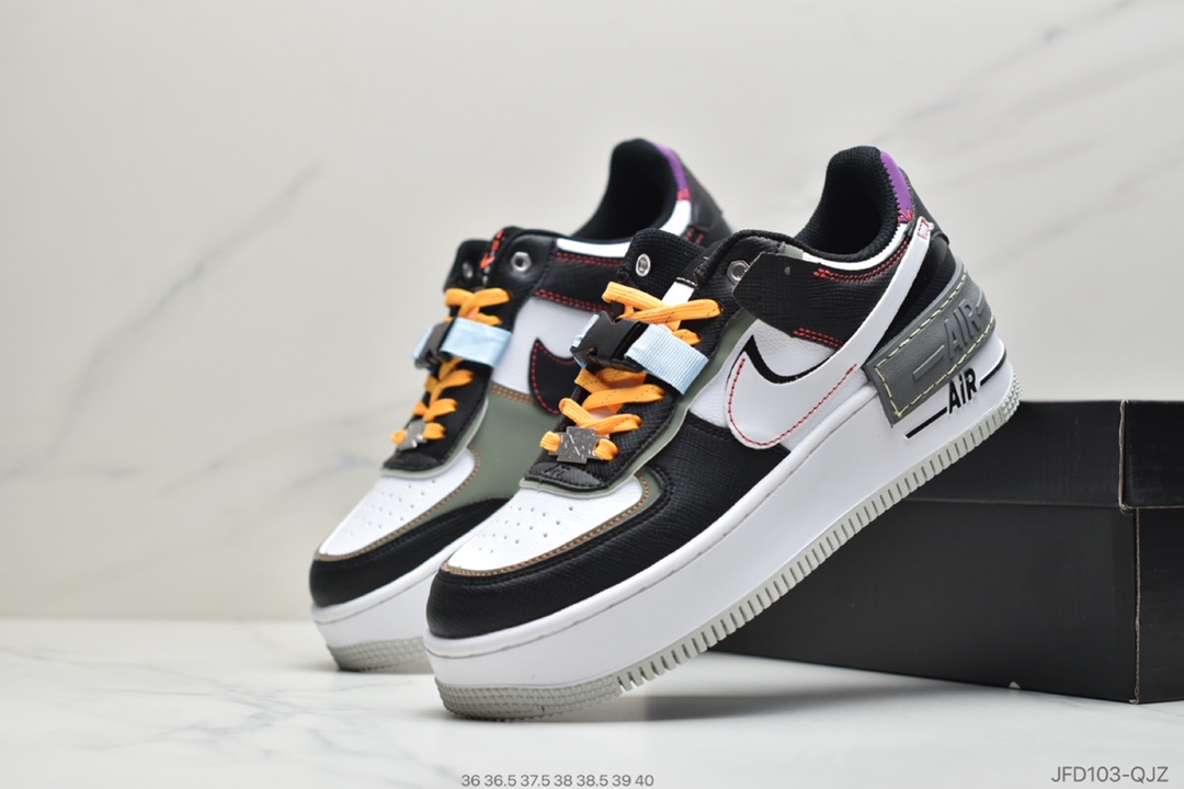180 公司级耐克Nike Air Force 1 Shadow 轻量增高低帮百搭板鞋”拼接马卡龙”  DC2542-001