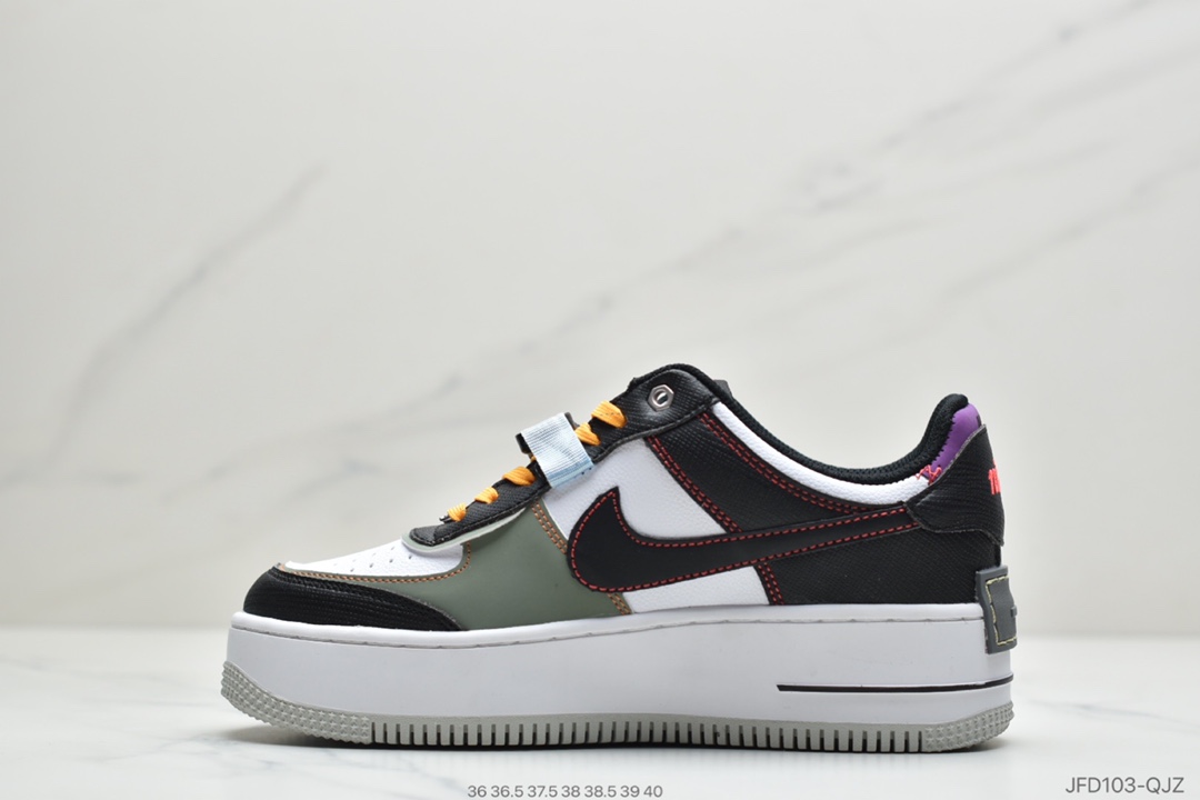 180 公司级耐克Nike Air Force 1 Shadow 轻量增高低帮百搭板鞋”拼接马卡龙”  DC2542-001