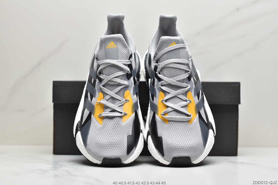 220 公司级阿迪达斯Adidas X9000L4 Boost爆米花高弹复古休闲运动百搭跑鞋“深灰黑电光蓝炫彩桃红”FW8388