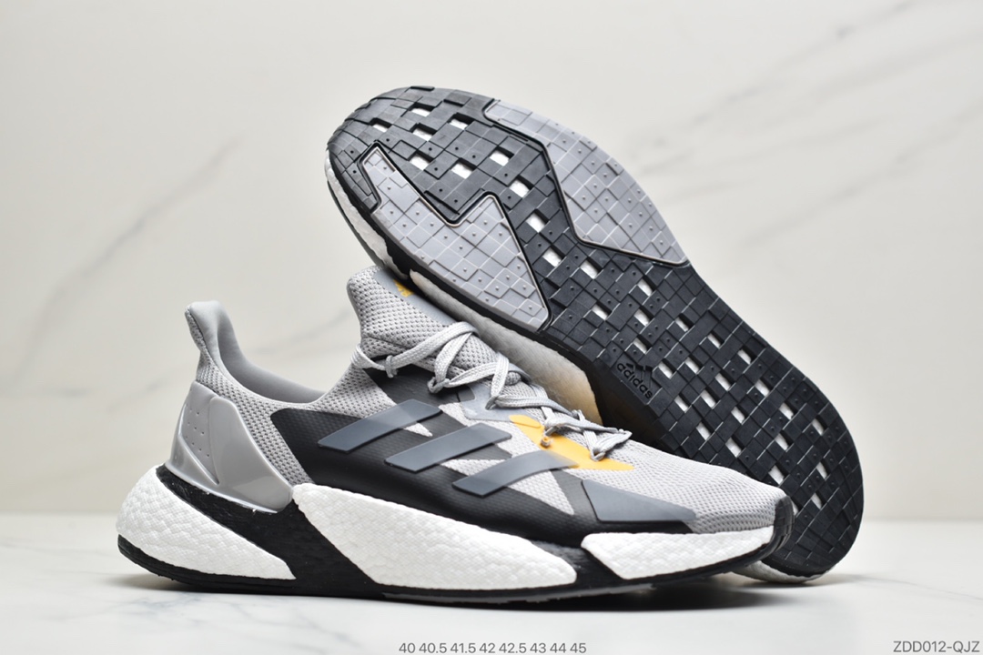 220 公司级阿迪达斯Adidas X9000L4 Boost爆米花高弹复古休闲运动百搭跑鞋“深灰黑电光蓝炫彩桃红”FW8388