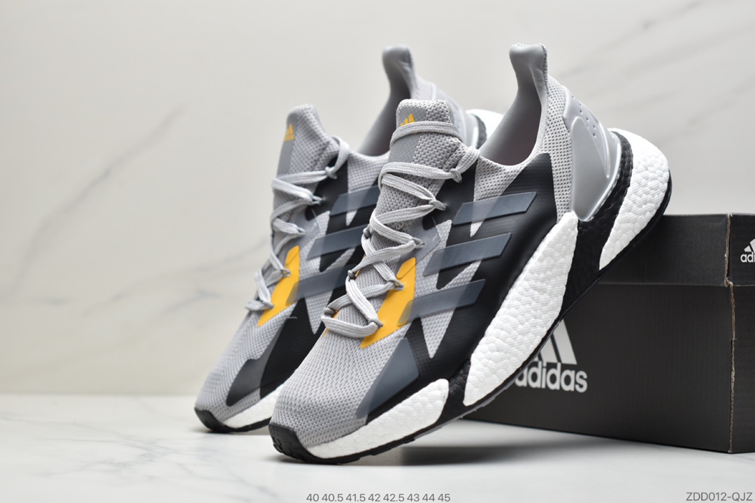220 公司级阿迪达斯Adidas X9000L4 Boost爆米花高弹复古休闲运动百搭跑鞋“深灰黑电光蓝炫彩桃红”FW8388