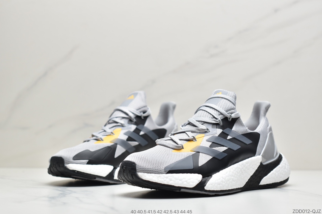 220 公司级阿迪达斯Adidas X9000L4 Boost爆米花高弹复古休闲运动百搭跑鞋“深灰黑电光蓝炫彩桃红”FW8388