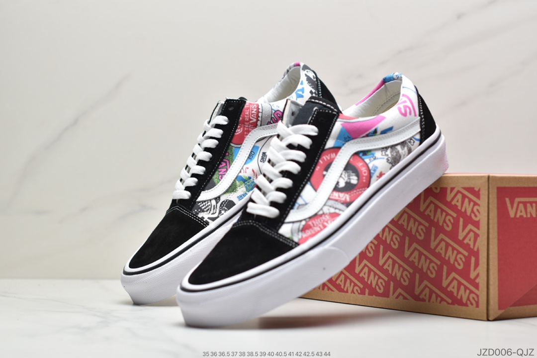 140 公司级万斯Vans正品SK8-HI彩色印花高帮男女鞋休闲板鞋