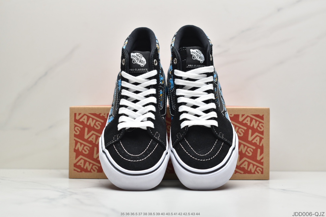 120 公司级万斯 恐龙 黑蓝 越墙VANS范斯SK8-Hi PRO恐龙高帮男女运动休闲滑板鞋VN0A45JDRW7