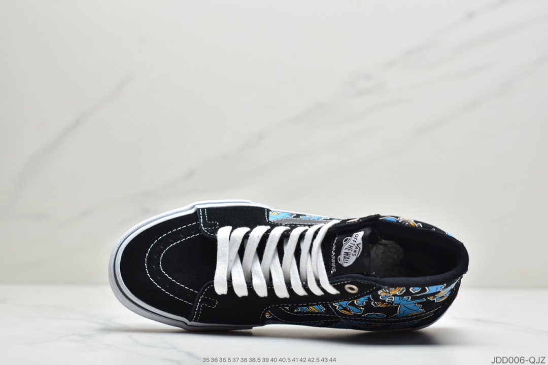 120 公司级万斯 恐龙 黑蓝 越墙VANS范斯SK8-Hi PRO恐龙高帮男女运动休闲滑板鞋VN0A45JDRW7