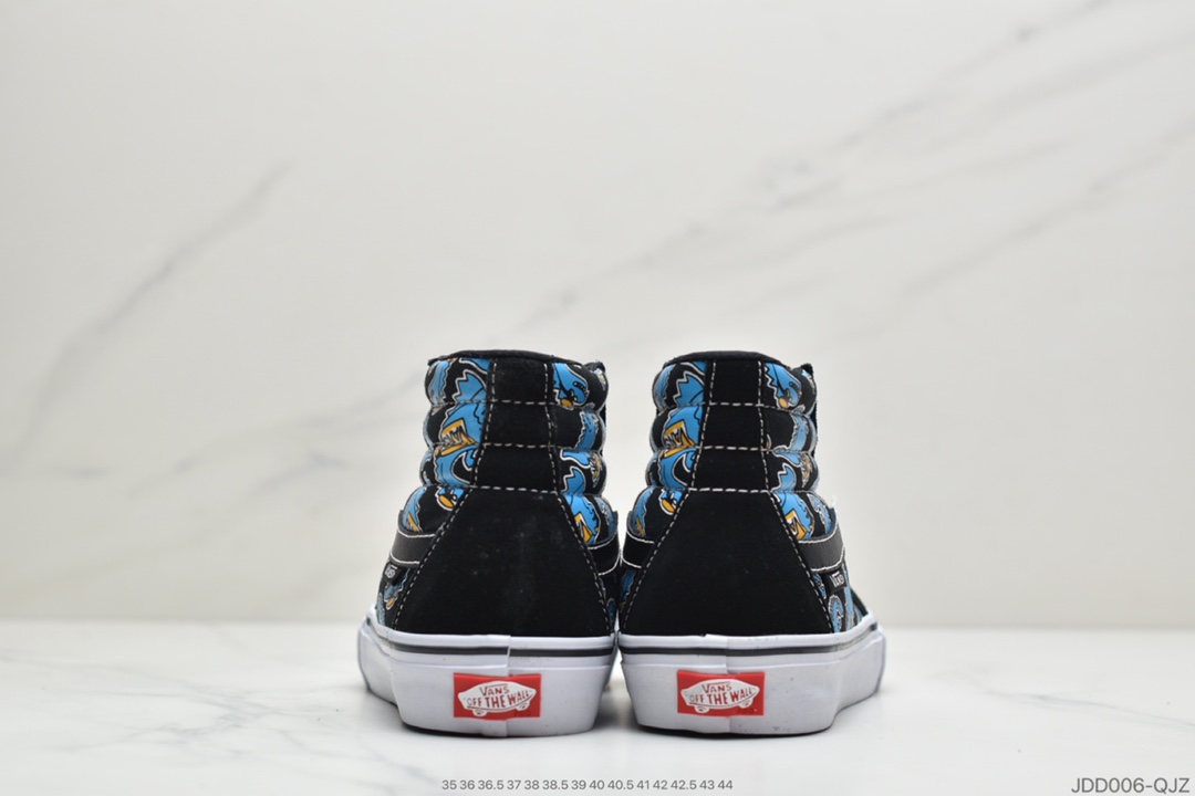 120 公司级万斯 恐龙 黑蓝 越墙VANS范斯SK8-Hi PRO恐龙高帮男女运动休闲滑板鞋VN0A45JDRW7