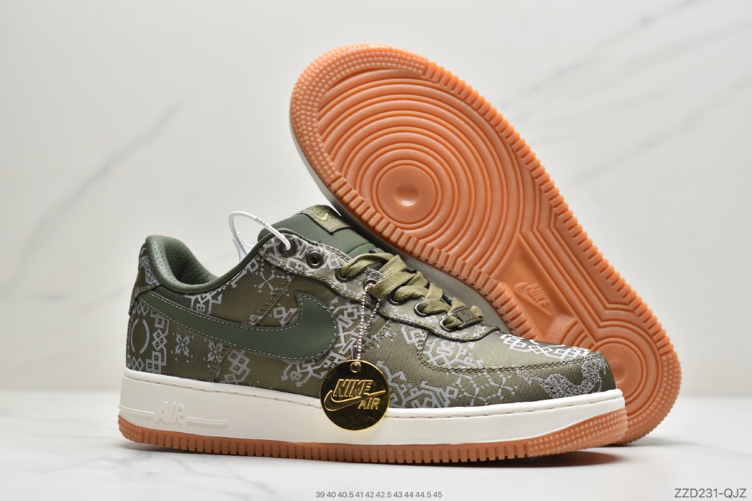 240 公司级耐克Nike Air Force 1 ' CLOT Gred Gold Silk “绿丝绸” 藤原浩联名CZ3986-008