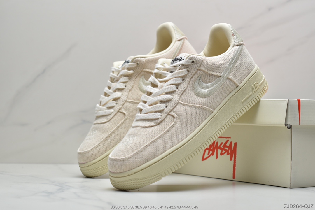 240 Stussy斯图西 x Nike Air Force 1 '07 Low”Black Cool”空军低帮经典百搭休闲运动板鞋CZ9084-200