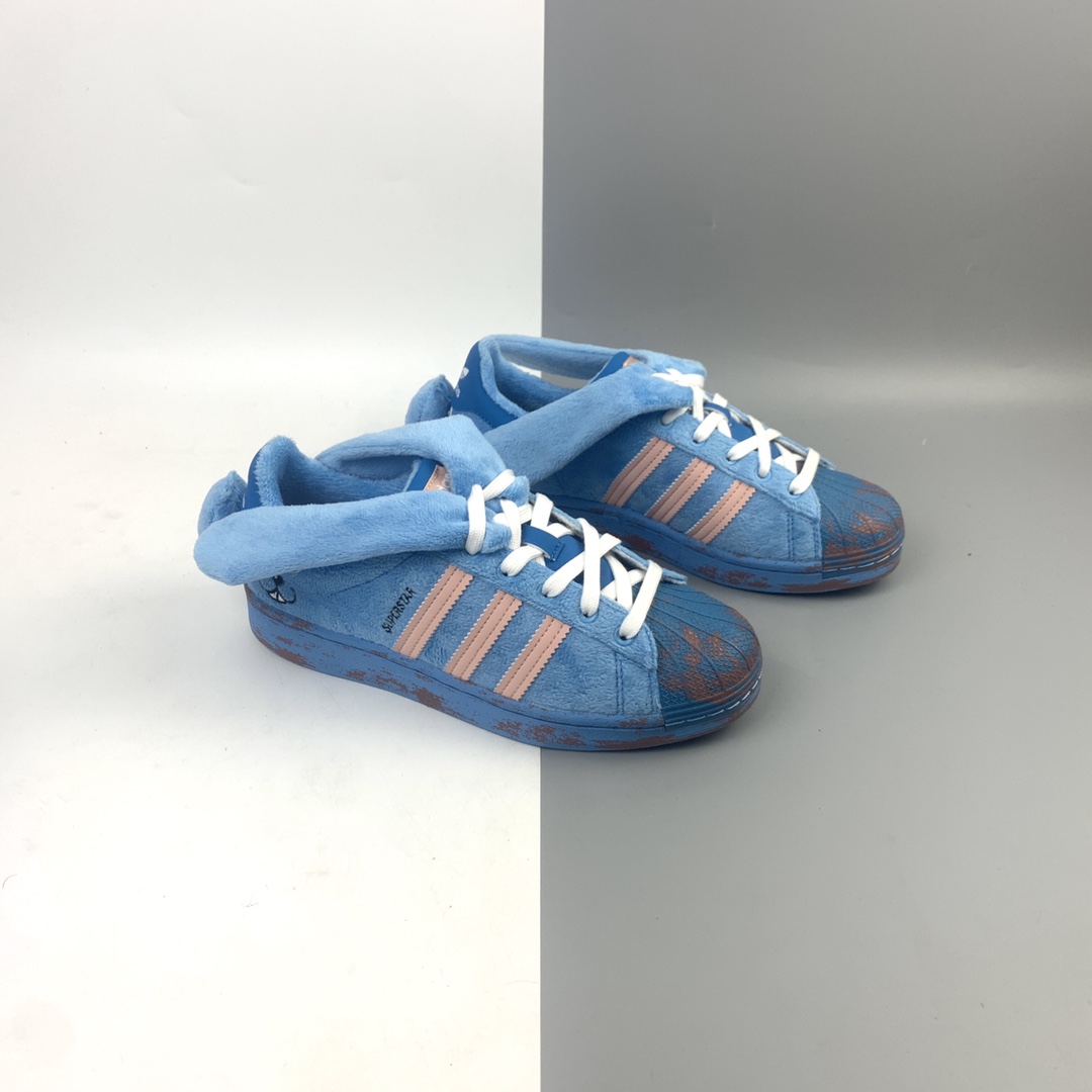 220 Adaias Melting Sadness x Adidas Originals Superstar贝壳头经典百搭休闲运动板鞋“小兔子”FZ5253