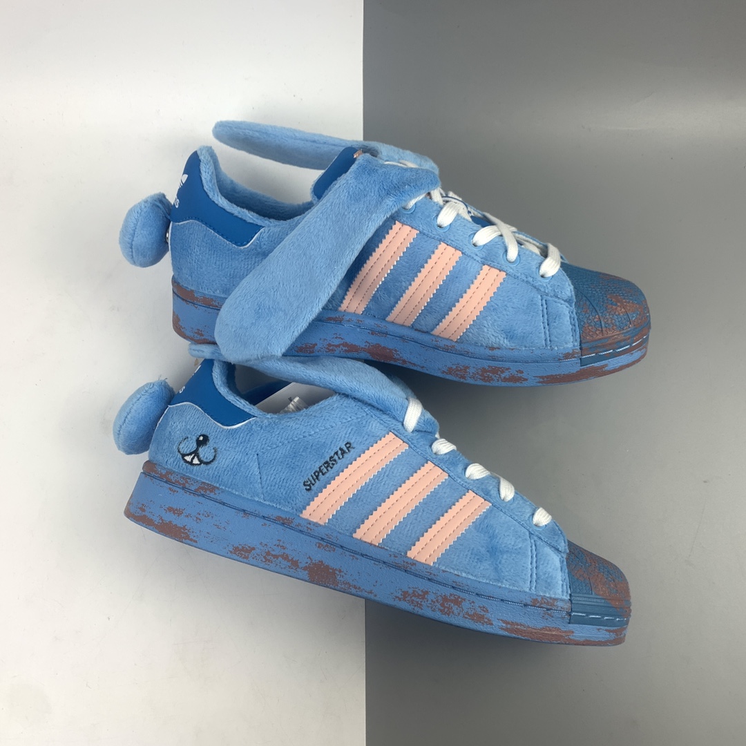 220 Adaias Melting Sadness x Adidas Originals Superstar贝壳头经典百搭休闲运动板鞋“小兔子”FZ5253