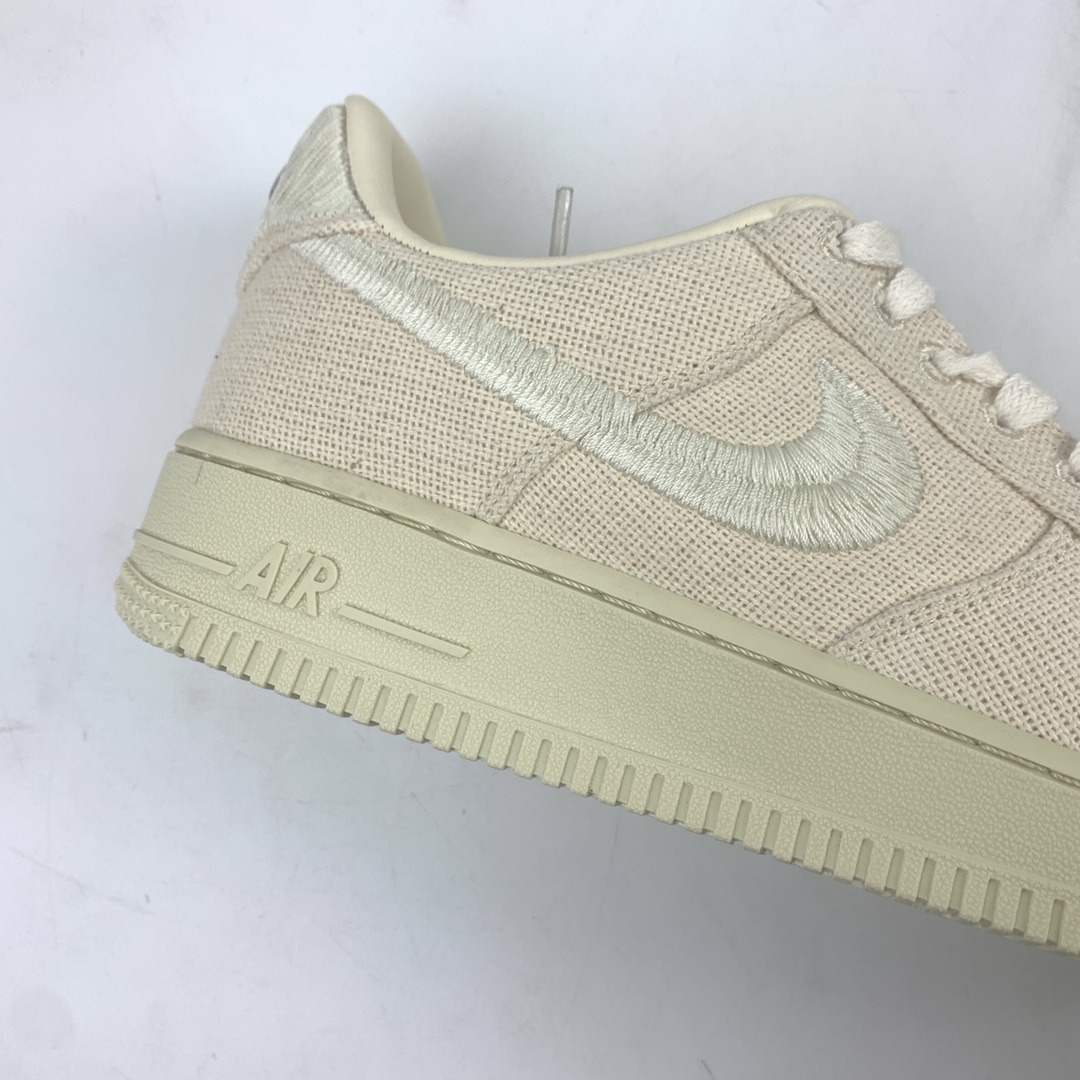 240 Stussy x Nike Air Force 1 Low”Black Cool”耐克 空军低帮 黑麻布电绣钩子低帮板鞋 CZ9084-002