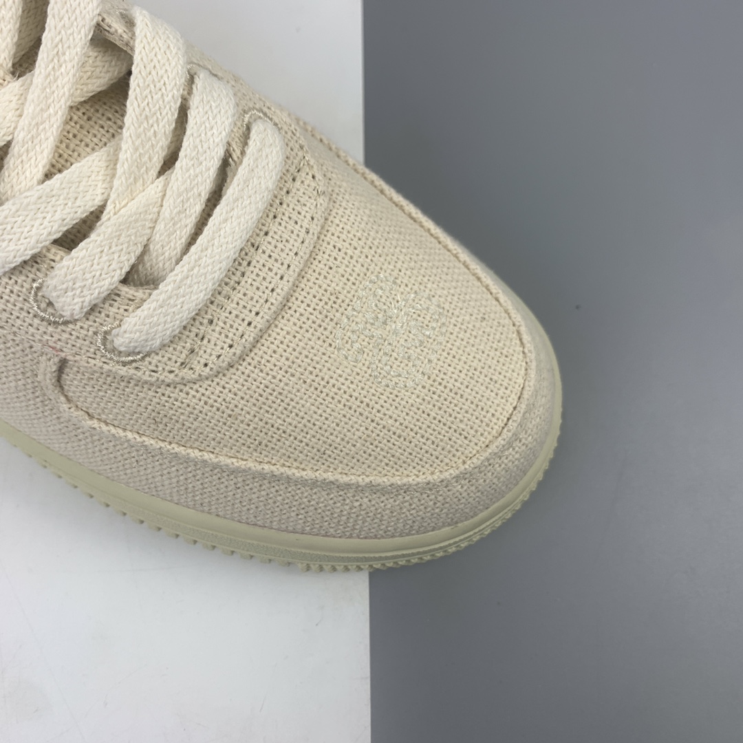 240 Stussy x Nike Air Force 1 Low”Black Cool”耐克 空军低帮 黑麻布电绣钩子低帮板鞋 CZ9084-002