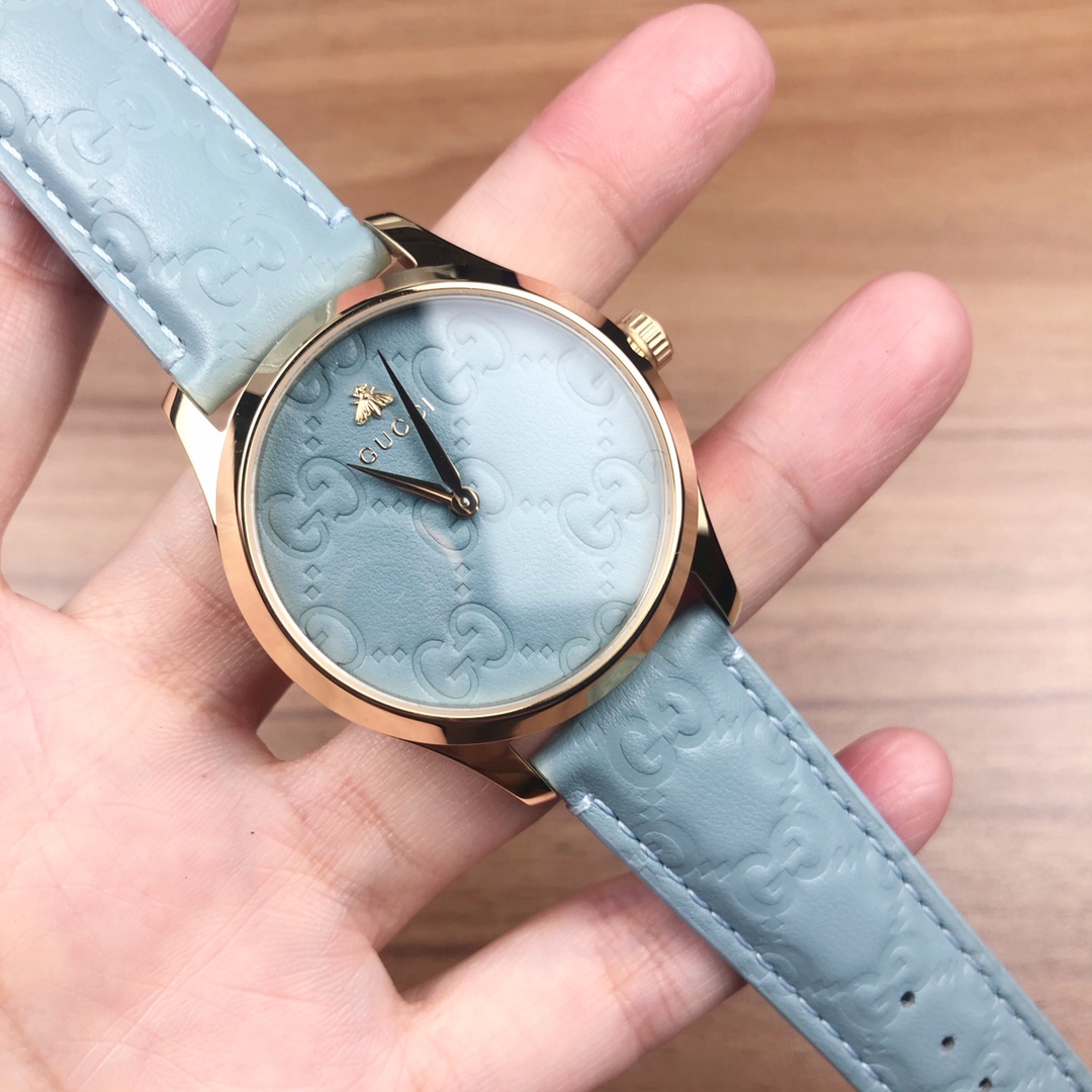 NO:388343,Batch: Original box: 30 Gucci GUCCI quartz neutral watch, 38mm diameter, sapphire crystal glass, gold PVD coated case, GUCCI brown GG pattern is presented on the blue dial and belt, waterproof 50m, spot, gucci, gucci, gold19860909批: 原盒:30 古驰 GUCCI 石英中性腕表,表径38mm,蓝宝石水晶玻璃,黄金色PVD镀层表壳,GUCCI棕志性GG图案呈现于蓝色表盘和皮带上,防水50m,现货,,gucci,gucci,gold,Watch