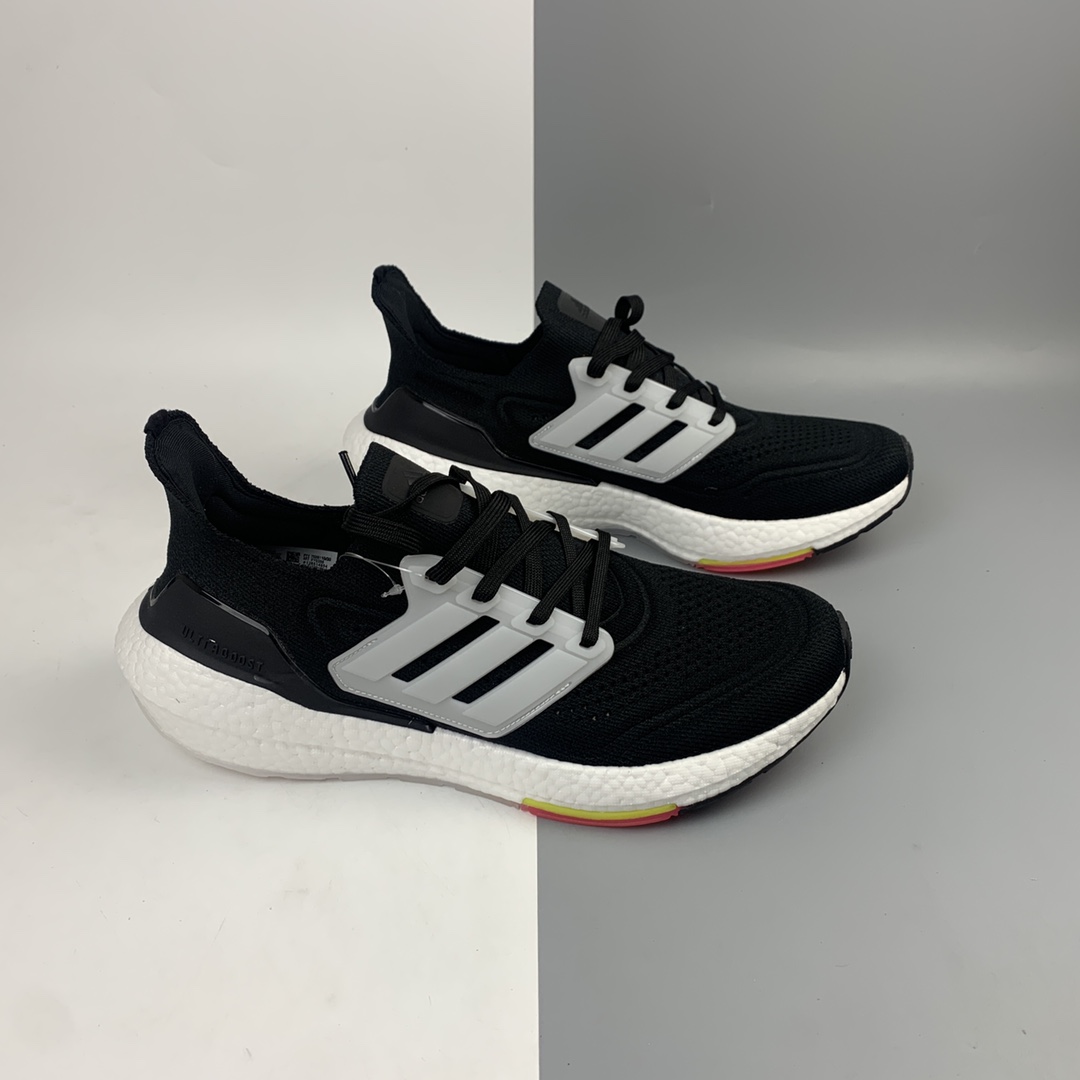 200 Adidas UltraBoost 21 加厚爆米花袜套式针织鞋面休闲运动慢跑鞋 FY0356