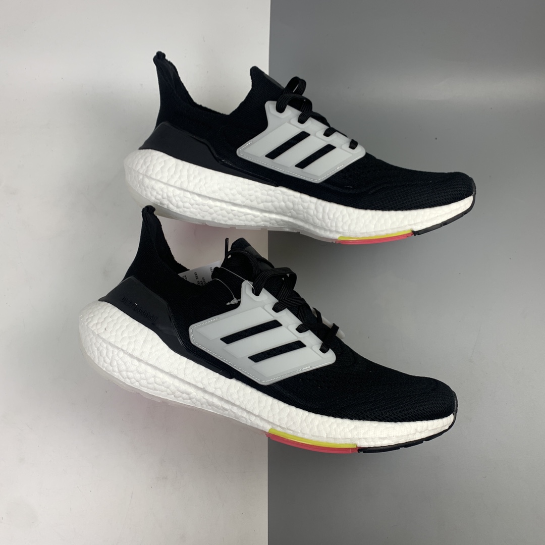 200 Adidas UltraBoost 21 加厚爆米花袜套式针织鞋面休闲运动慢跑鞋 FY0356