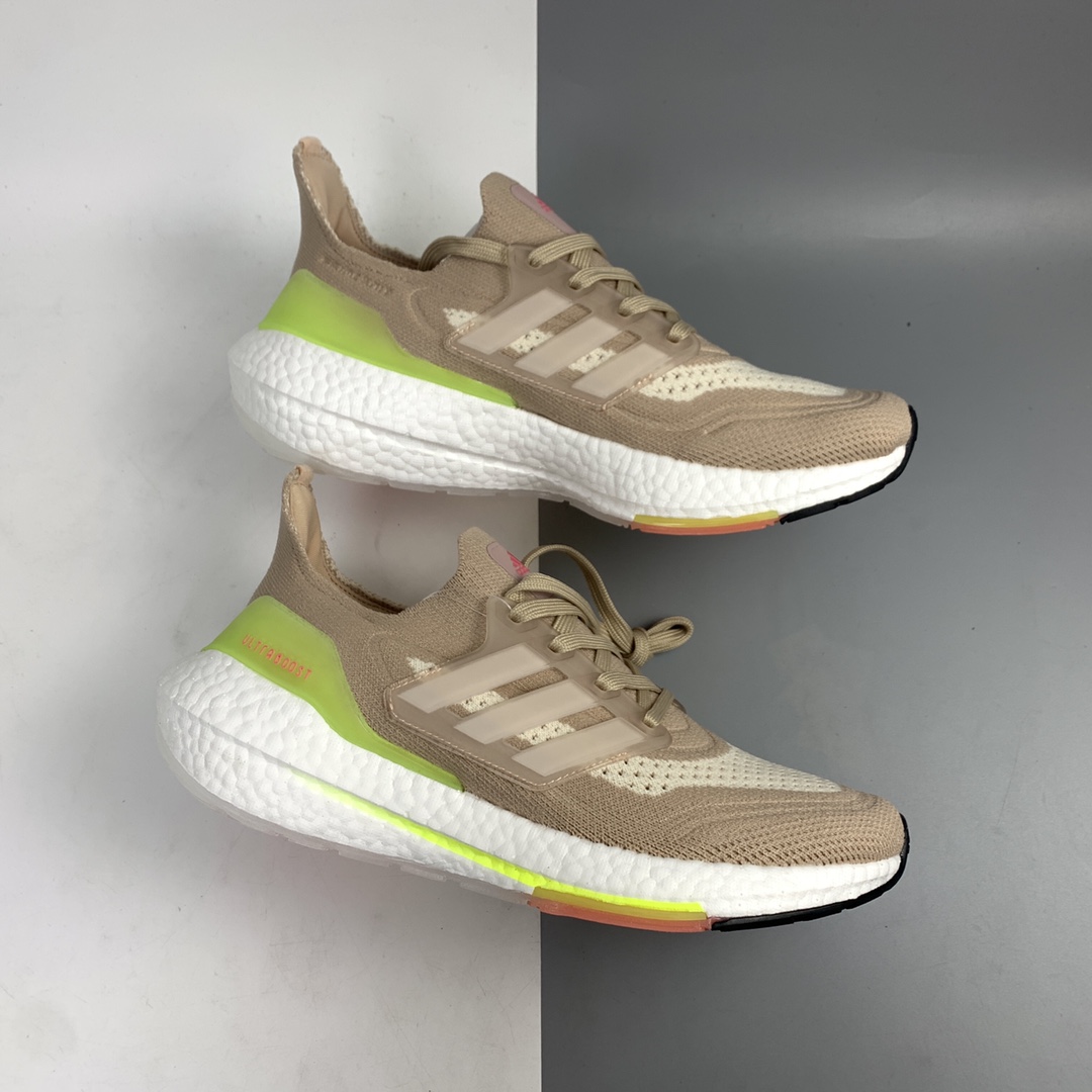 200 Adidas UltraBoost 21 加厚爆米花袜套式针织鞋面休闲运动慢跑鞋 FY0399