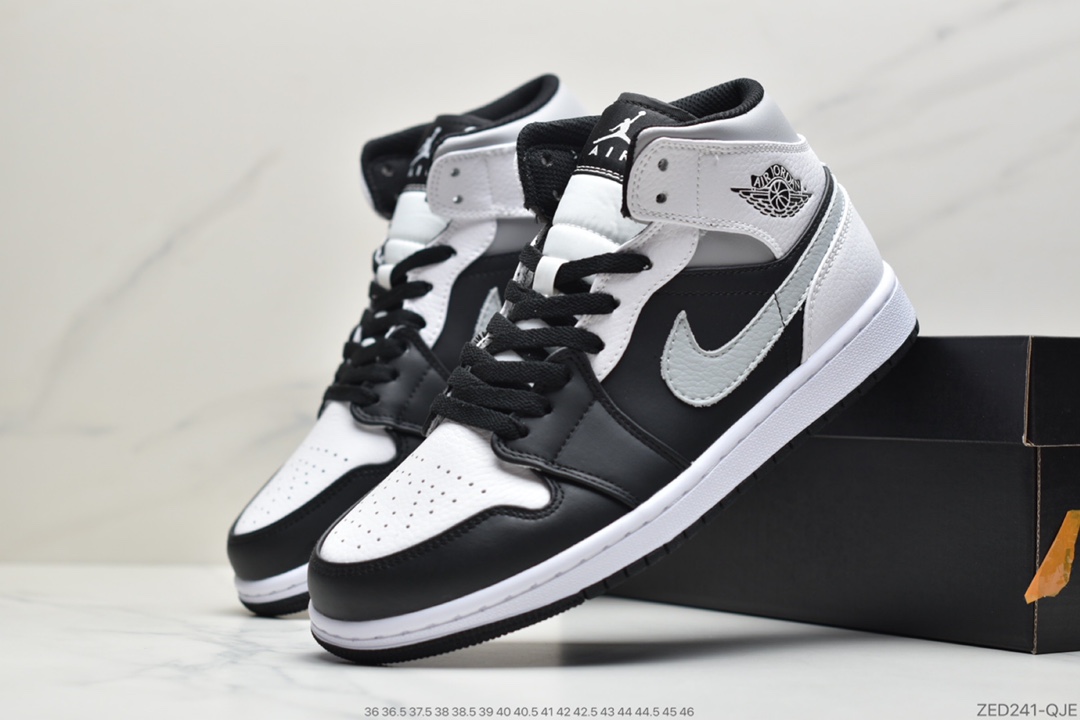 240 公司级Jordan 1 Mid “White Shadow”影子灰黑色 554724-073