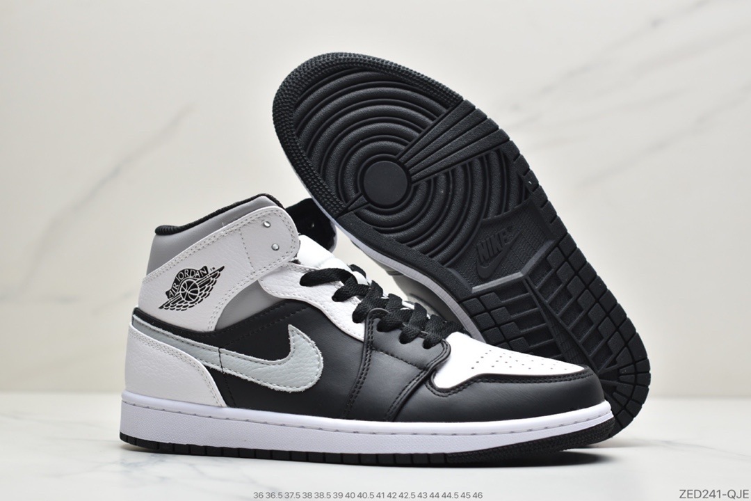 240 公司级Jordan 1 Mid “White Shadow”影子灰黑色 554724-073