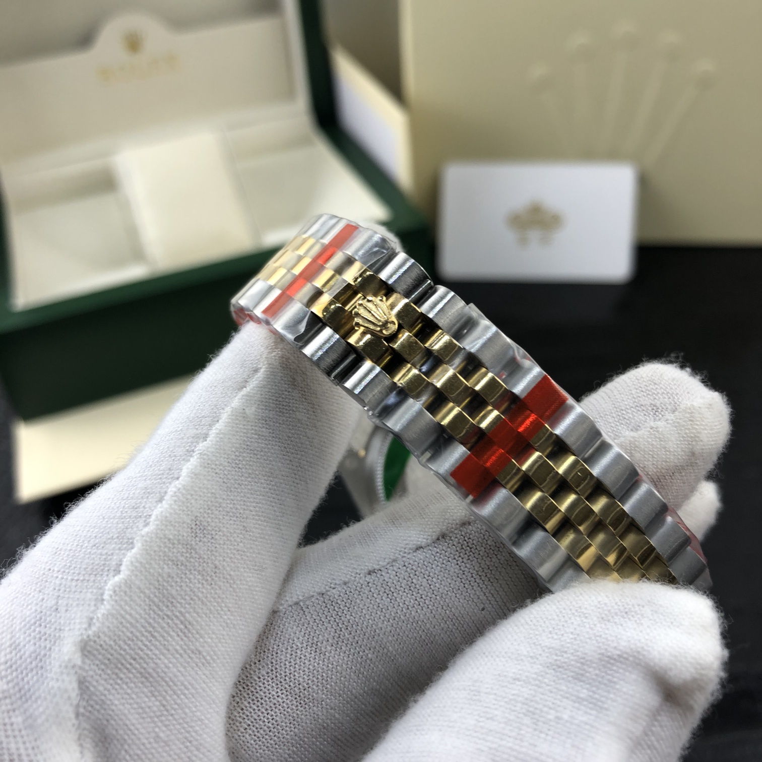 Rolex 皇家 劳力士日志系列36尺寸橄榄绿间黄金女表