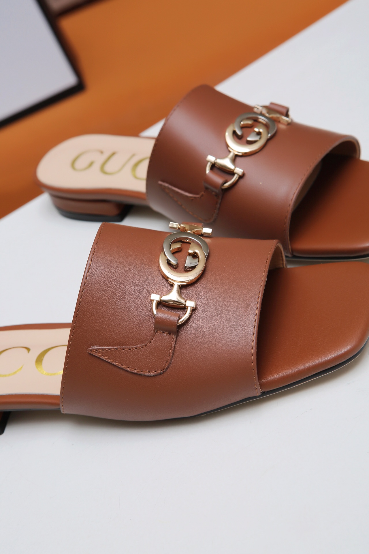 Gucci Leather Slide Sandal with Double G - Comfortable & Stylish 8 i1607789118 7480 7