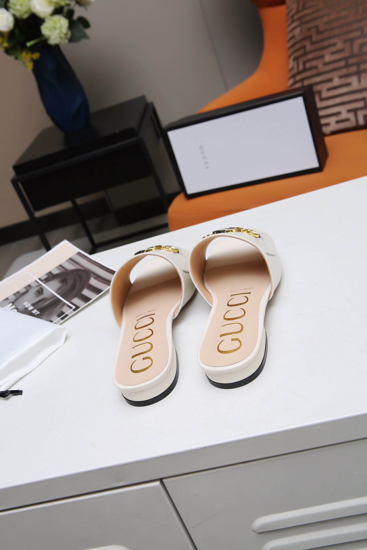 Gucci Women's Leather Slide Sandal with Double G - Comfortable Luxury 10 i1607789177 1105 8