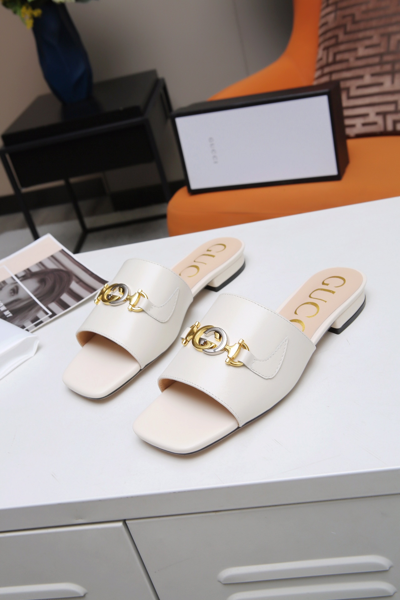 Gucci Women's Leather Slide Sandal with Double G - Comfortable Luxury 6 i1607789177 6461 4