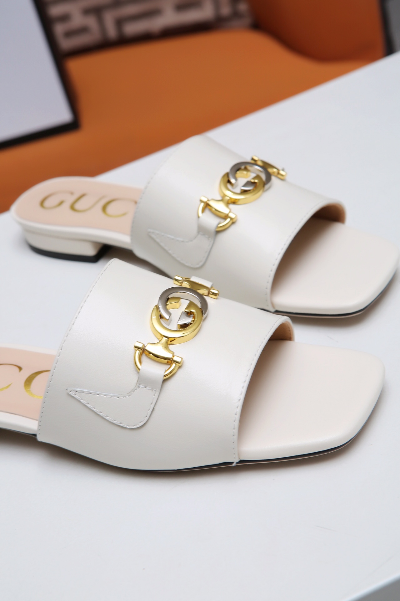 Gucci Women's Leather Slide Sandal with Double G - Comfortable Luxury 4 i1607789177 8282 2