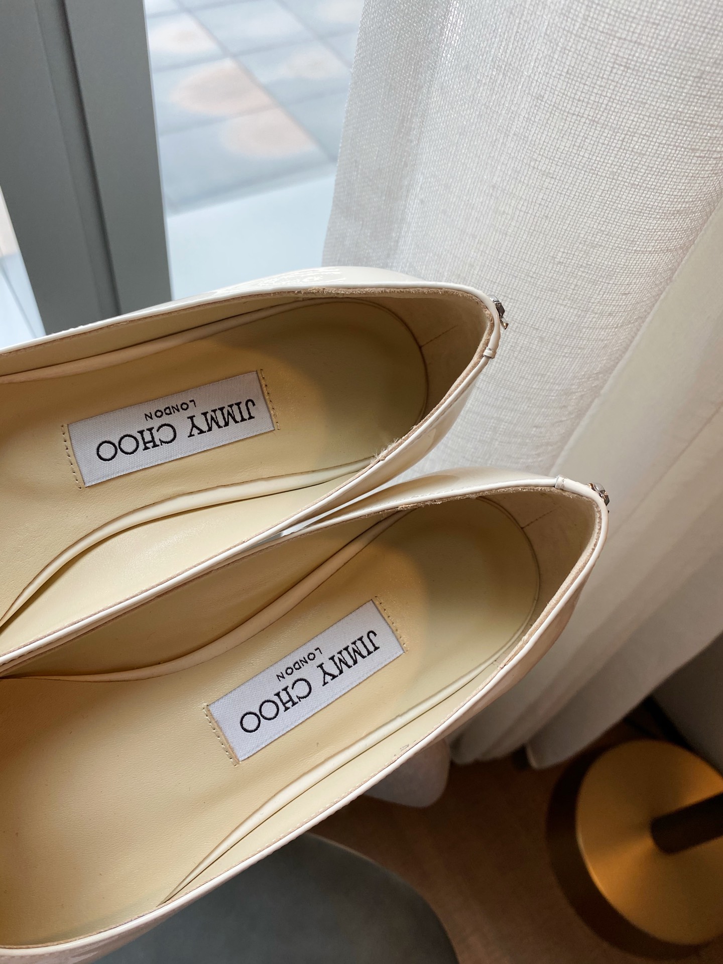 JIMMY CHOO Pointed Toe Pumps Imported Patent Leather Full Grain Crystal Sheepskin Italian Genuine Leather Sole 1.0/6.5/8.5cm