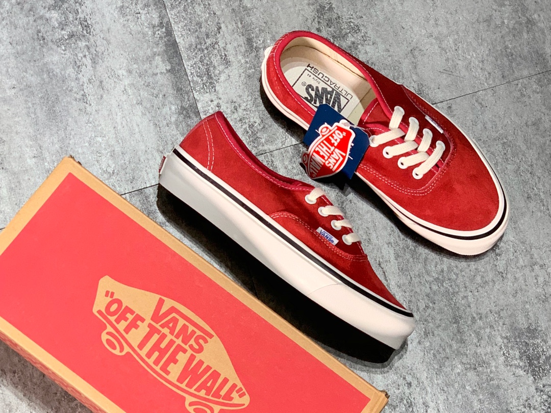 140 Vans Authentic 44 DX万斯 麂皮酒红色  低帮硫化板鞋VNOA38ENUL2
