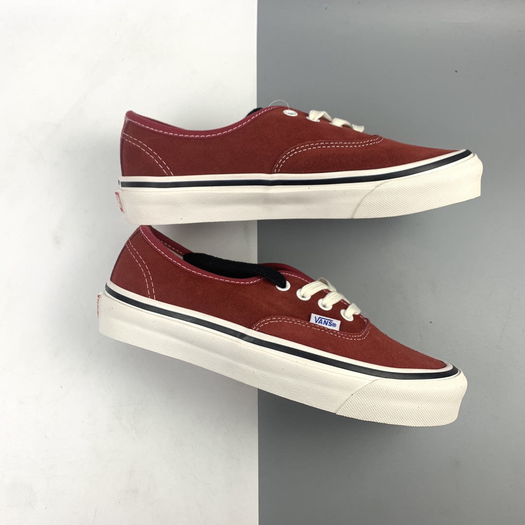 140 Vans Authentic 44 DX万斯 麂皮酒红色 低帮硫化板鞋 VNOA38ENUL2