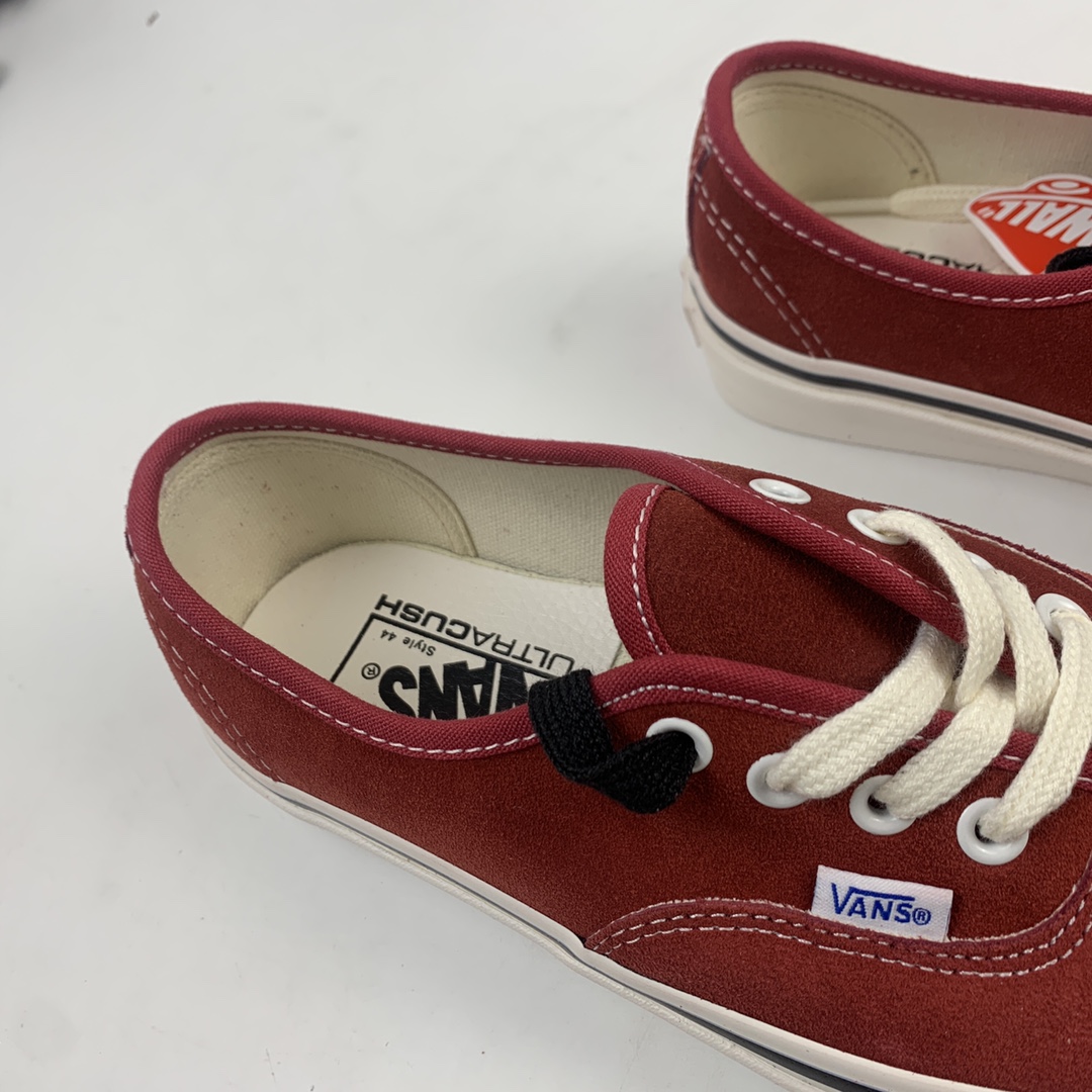 140 Vans Authentic 44 DX万斯 麂皮酒红色 低帮硫化板鞋 VNOA38ENUL2