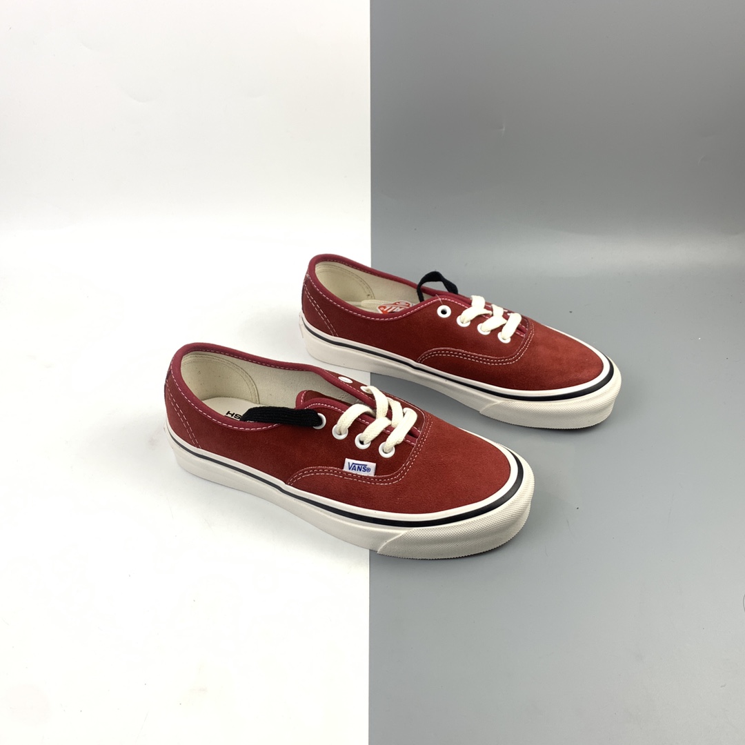 140 Vans Authentic 44 DX万斯 麂皮酒红色 低帮硫化板鞋 VNOA38ENUL2