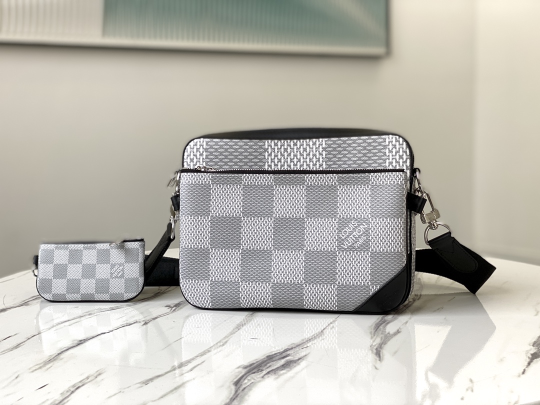 Louis Vuitton Messenger Bags Grey White Damier Azur Canvas M69443
