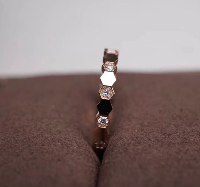 NO:639401,Chaumet Diamond Honeycomb Ring Material S925 Silver, Seiko Version White Gold/Rose Gold, Chaumet Ring19860909尚美间钻款蜂巢戒指 材质s925银,精工版本 白金/玫金,尚美,ring,Jewelry