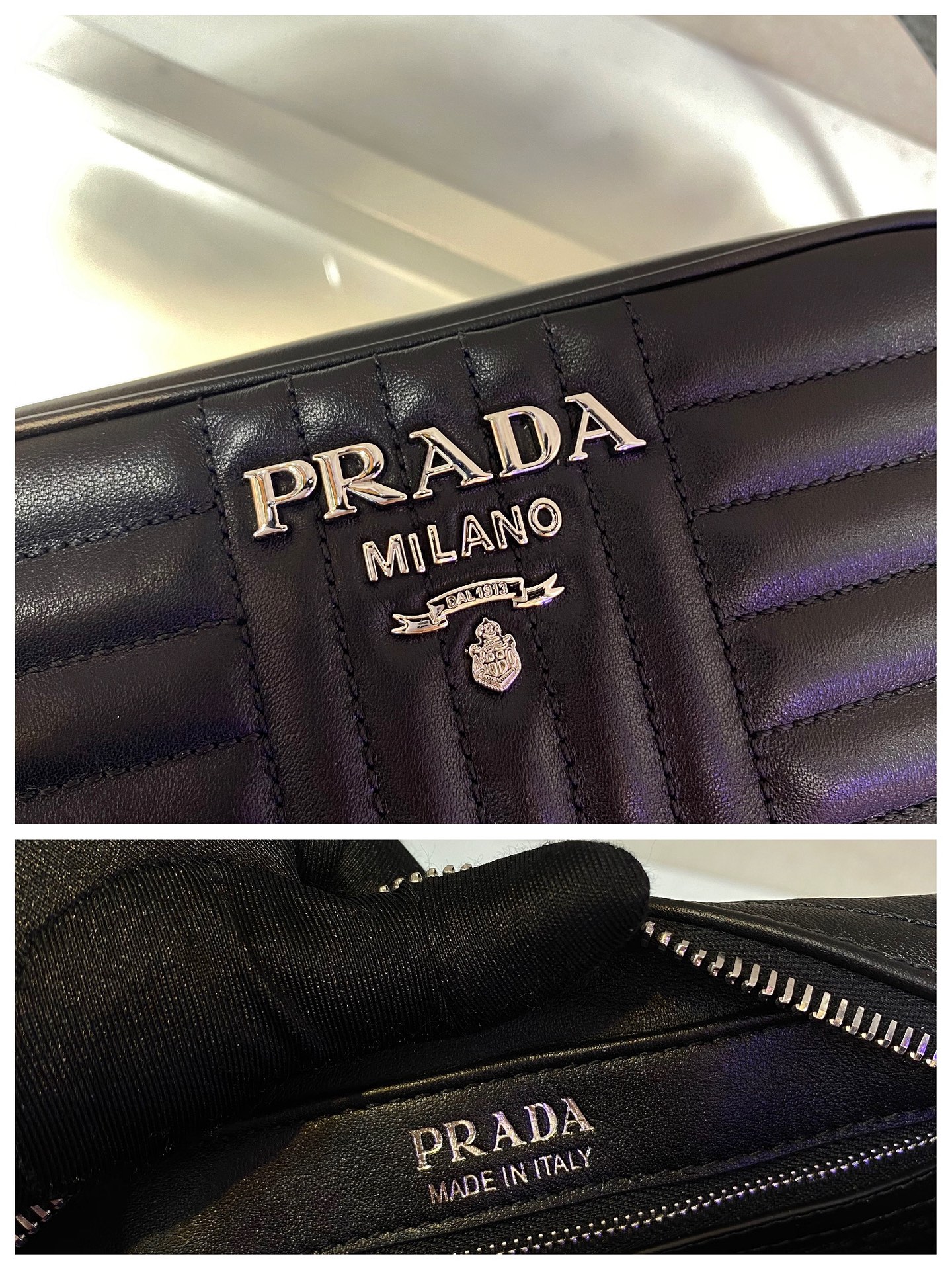 PRADA普拉达进口小牛皮肩背包1BD083