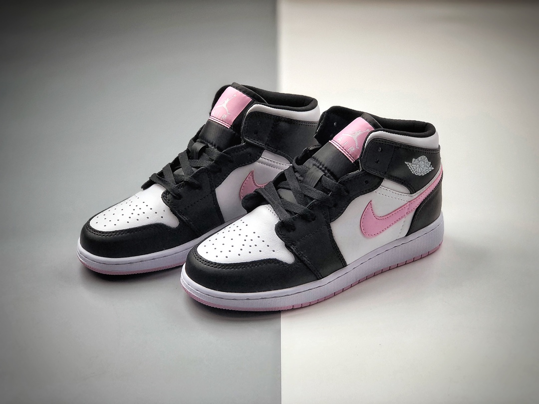 240  Air Jordan 1 Mid GS 中帮 粉白熊猫 AJ1 555112-103