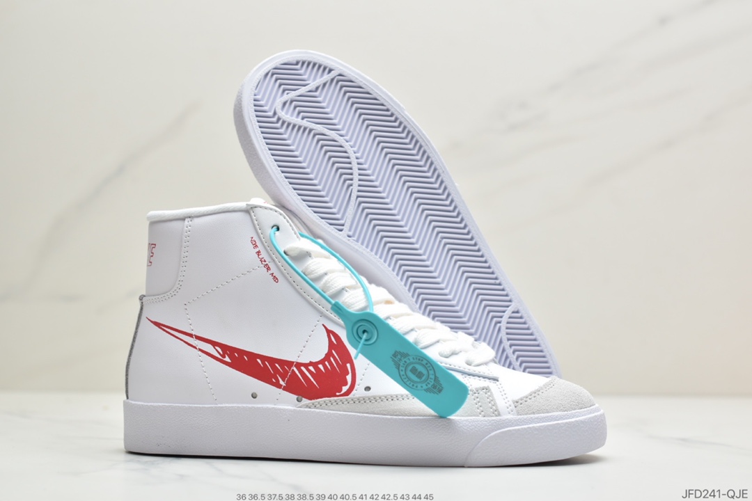 170 公司级耐克 Nike Blazer Mid VNTG ‘77 开拓者 “涂鸦 黑勾”复古经典中帮百搭休闲运动板鞋 CW7580-200